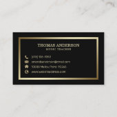 金ゴールドエレガントの音楽ノート（黒）|名刺 名刺 (裏面)