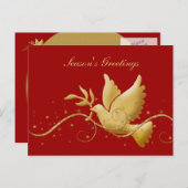 金ゴールドエレガントは平和の休日を行う シーズンポストカード (正面/裏面)