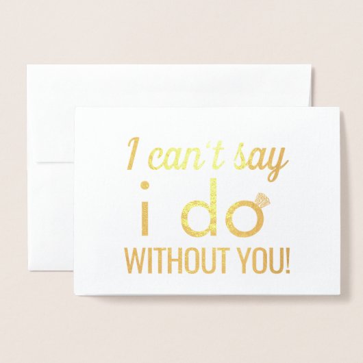 金ゴールドエレガントは私の花嫁の提案になる 箔カード (封筒付き正面)