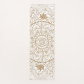 金ゴールドエレガントアイサンムーンマンダラホワイト ヨガマット (正面)