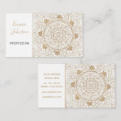 金ゴールドエレガントアイサンムーンマンダラホワイト 名刺 (正面/裏面)