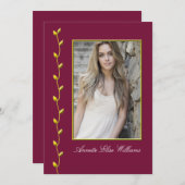 金ゴールドエレガントアイビーと写真ブルゴーニュBG 案内状 (正面/裏面)