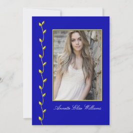 金ゴールドエレガントアイビーとPhoto RoyalblueBG 案内状