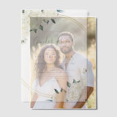 金ゴールドエレガントアイボリーフローラ緑の性別開示 ベラム紙招待状 (オフセット (カップル))