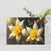 金ゴールドエレガントアクセント付きダフォジル、イースター シーズンカード (スタンド正面)