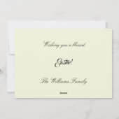 金ゴールドエレガントアクセント付きダフォジル、イースター シーズンカード (裏面)