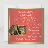 金ゴールドエレガントアンドコーラルグアババースデーパーティー 招待状 (裏面)