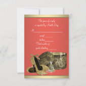 金ゴールドエレガントアンドコーラルグアババースデーパーティーRSVP 出欠カード (裏面)