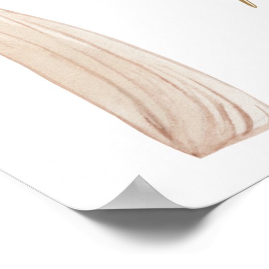 金ゴールドエレガントアンドピーチフローラ婚約パーティ ポスター (角)