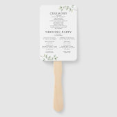 金ゴールドエレガントアンパサンドユーカリ結婚式 プログラム ハンドファン (裏面)