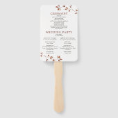 金ゴールドエレガントアンパサンド秋の結婚式プログラム ハンドファン (裏面)