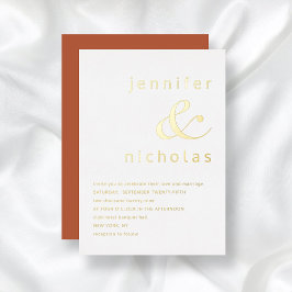 金ゴールドエレガントアンパサンド結婚テラコッタ箔 箔招待状