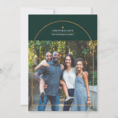 金ゴールドエレガントアーチオーバーレイChristmas Love写真 シーズンカード (正面)