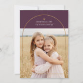 金ゴールドエレガントアーチオーバーレイChristmas Love写真 シーズンカード (正面)