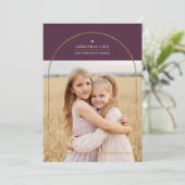 金ゴールドエレガントアーチオーバーレイChristmas Love写真 シーズンカード (スタンド正面)