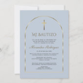 金ゴールドエレガントアーチダスティブルーボーイバウティソスペインのー 招待状 (正面)