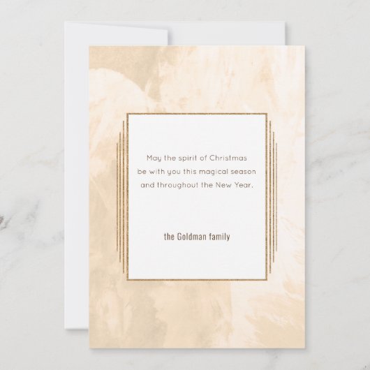 金ゴールドエレガントアーチハッピーホリデーズスクリプトフォト シーズンカード (裏面)