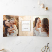 金ゴールドエレガントアーチハッピーホリデーズスクリプトフォト 三つ折りカード (内部)