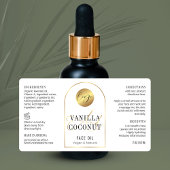 金ゴールドエレガントアーチロゴ2 OZスキンケアボトルラベル ラベル