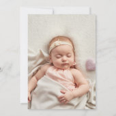 金ゴールドエレガントアーチ緑のフローラ写真バプテスマ 招待状 (裏面)