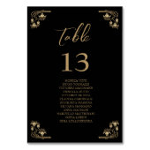 金ゴールドエレガントアートデコウェディング台座図T テーブルナンバー (正面)