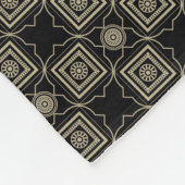 金ゴールドエレガントアールデコのタイルパターン フリースブランケット (角)