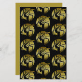 金ゴールドエレガントアールデコウーマンオンブラックスクラップブック作り (正面/裏面)