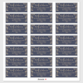 金ゴールドエレガントアールデコオンブルーゲスト住所 シール