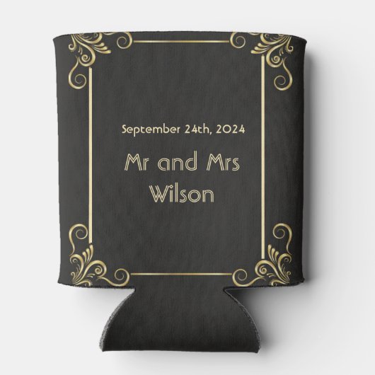 金ゴールドエレガントアールデコヴィンテージウェディングクーラーボックス 缶クーラー (裏面)