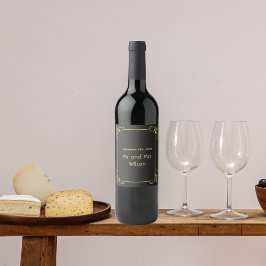 金ゴールドエレガントアールデコヴィンテージ結婚式 ワインラベル