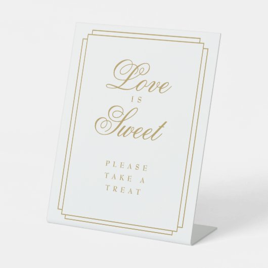 金ゴールドエレガントアールデコ愛は甘い 台座サイン (正面)