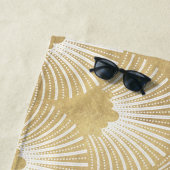 金ゴールドエレガントアールデコ模様 ビーチタオル (インサイチュ)