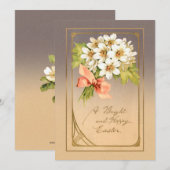 金ゴールドエレガントアールヌーボーイースターフローラ シーズンカード (正面/裏面)