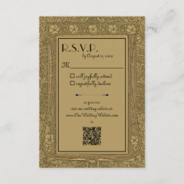 金ゴールドエレガントアールヌーボーR.S.V.P. エンクロージャーカード