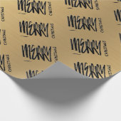 金ゴールドエレガントイエロークリスマスブモダンラック ラッピングペーパー (角)