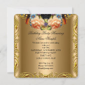 金ゴールドエレガントイエローバードブラック70誕生日 招待状 (裏面)