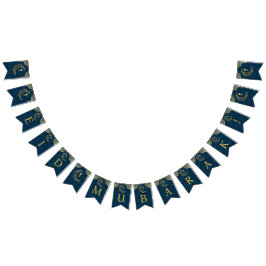 金ゴールドエレガントイスラム美術イードムバラクEid バンティングフラッグ