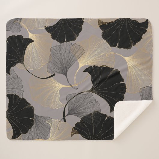 金ゴールドエレガントイチョウ、ヴィンテージの背景。 シェルパブランケット (正面(横))