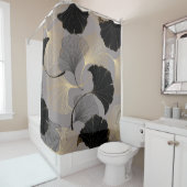 金ゴールドエレガントイチョウ、ヴィンテージの背景。 シャワーカーテン (インサイチュ)