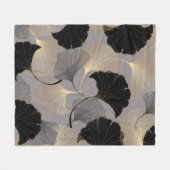 金ゴールドエレガントイチョウ、ヴィンテージの背景。 フリースブランケット (正面(横))