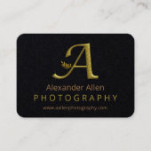 金ゴールドエレガントイニシャルレターAロゴ名刺 名刺 (正面)