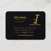 金ゴールドエレガントイニシャルレターIロゴ名刺 名刺 (裏面)