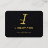 金ゴールドエレガントイニシャルレターIロゴ名刺 名刺 (正面)