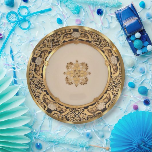 金ゴールドエレガントウィーン ペーパープレート (パーティー)