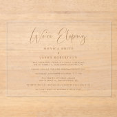 金ゴールドエレガントウェディングレセプションの駆け落ち アクリル招待状 (正面)