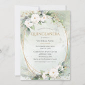 金ゴールドエレガントウォーターカラーグリーンキンセアニラ 招待状 (正面)