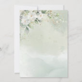 金ゴールドエレガントウォーターカラーグリーンキンセアニラ 招待状 (裏面)