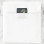 金ゴールドエレガントエメラルドグリーンロータスフローラアドレス スクエアシール (バッグ)