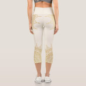 金ゴールドエレガントオンクリームフローラヘナマンダラ カプリレギンス (裏面)