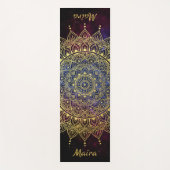 金ゴールドエレガントオンダーク星雲フローラヘナマンダラ ヨガマット (正面)